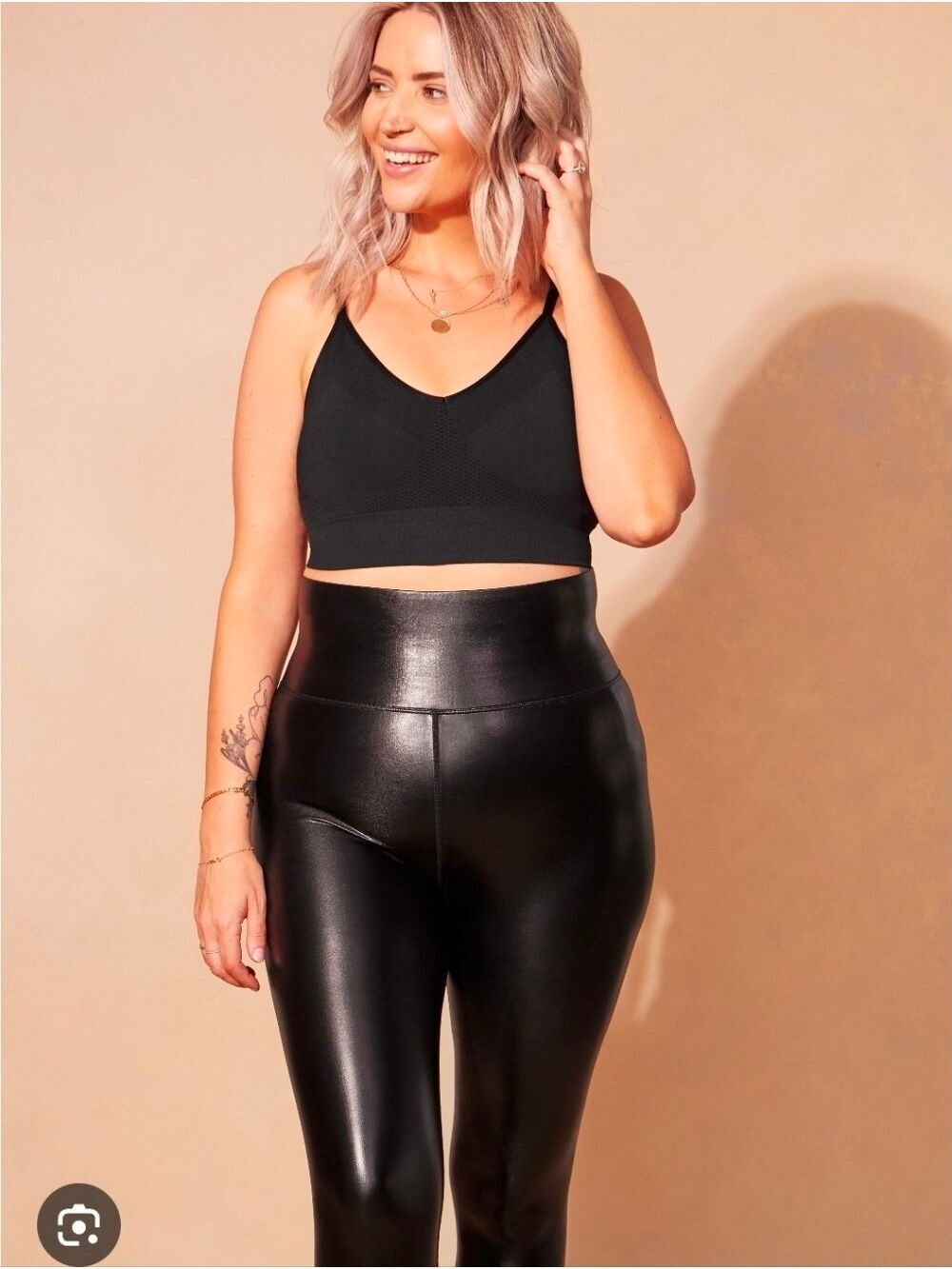 Knix Faux Leather High Waist Tights Size S